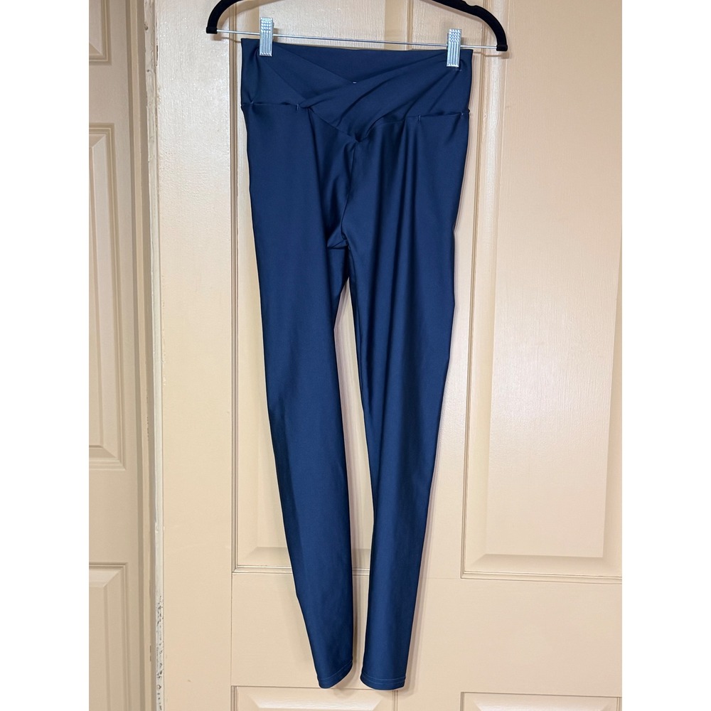 Obsession Shapewear Teal Crossover V Waist Scrunch Butt Leggings Womens M